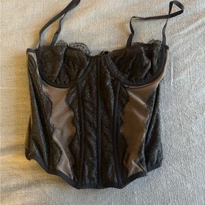 Urban Outfitters Black and Gray Corset